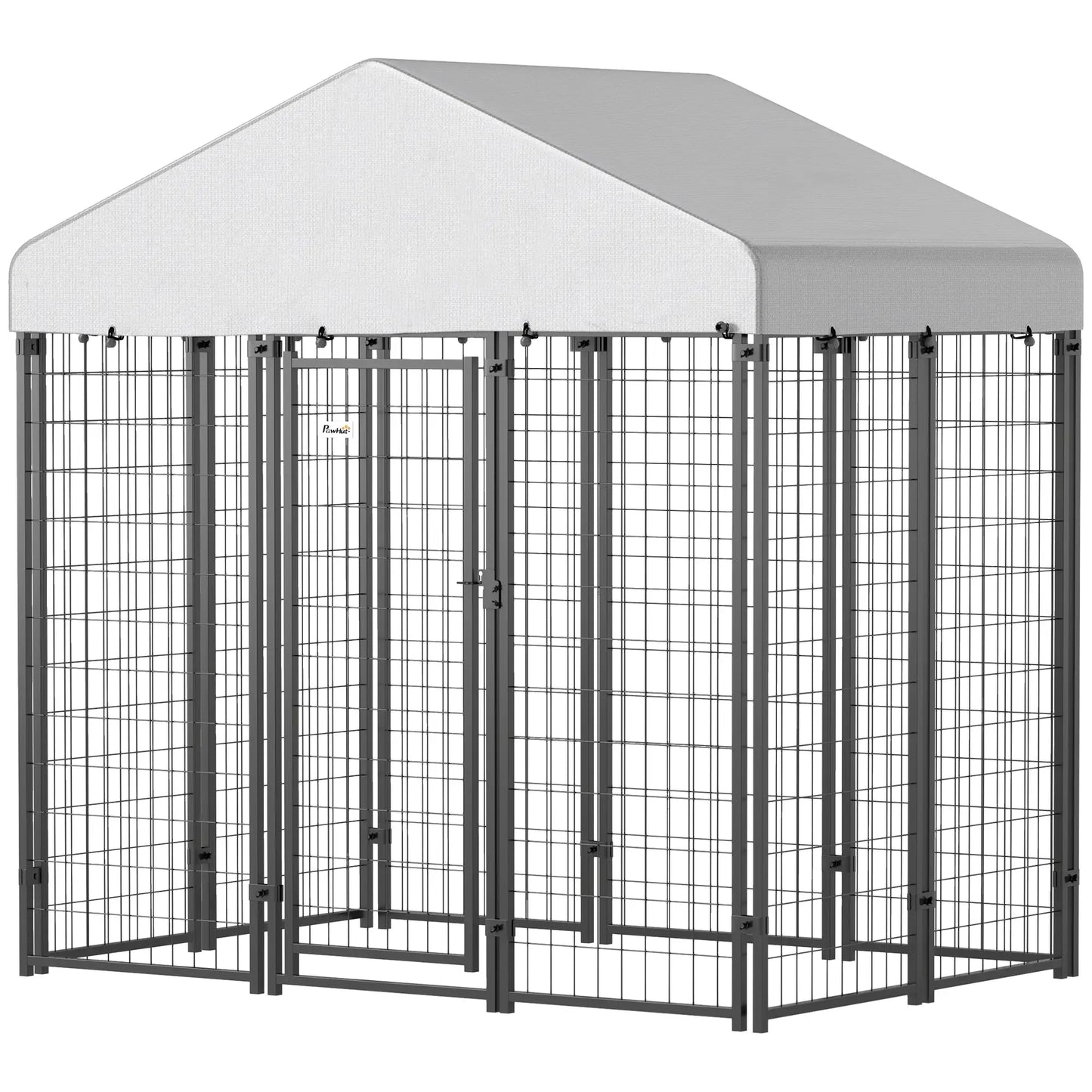 Outdoor Dog Kennel, Waterproof UV-Resistant Cover, 6 x 4 x 6 ft Houses, Kennels & Pens Silver, Black at Gallery Canada
