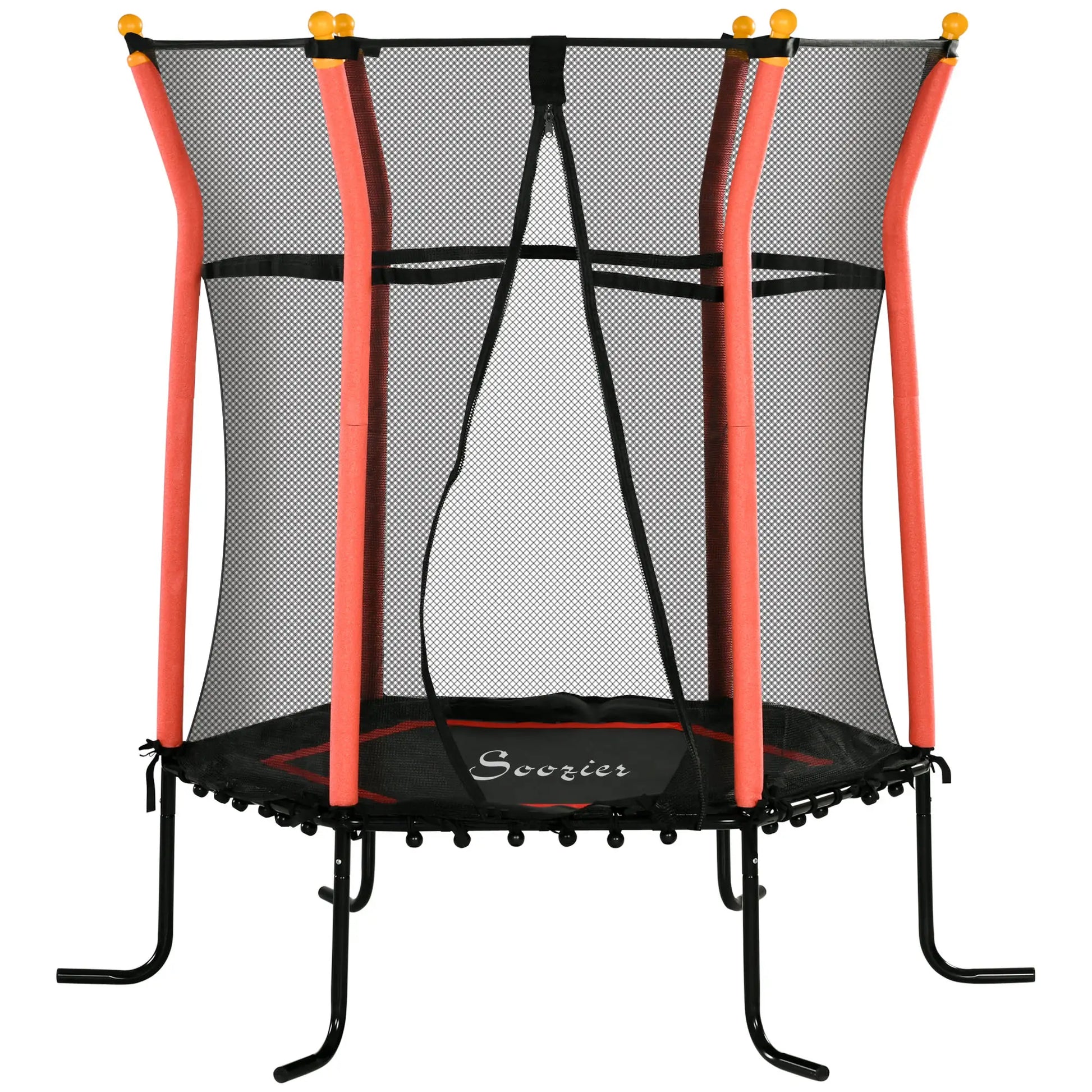 64" Kids Trampoline, Indoor Outdoor, Enclosure Net, Red Trampolines Red at Gallery Canada