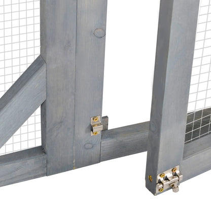 44.1" H Cat Cage, Indoor Outdoor Wooden Pet House, Small Animal Hutch, Grey Outdoor Cat Enclosures at Gallery Canada