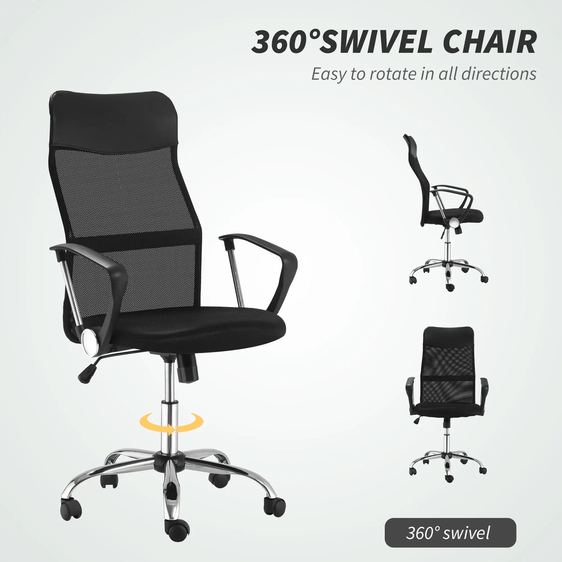 Ergonomic Mesh Office Chair, High Back, Adjustable Height, Black Task Chairs at Gallery Canada