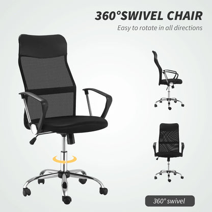 Ergonomic Mesh Office Chair, High Back, Adjustable Height, Black Task Chairs at Gallery Canada