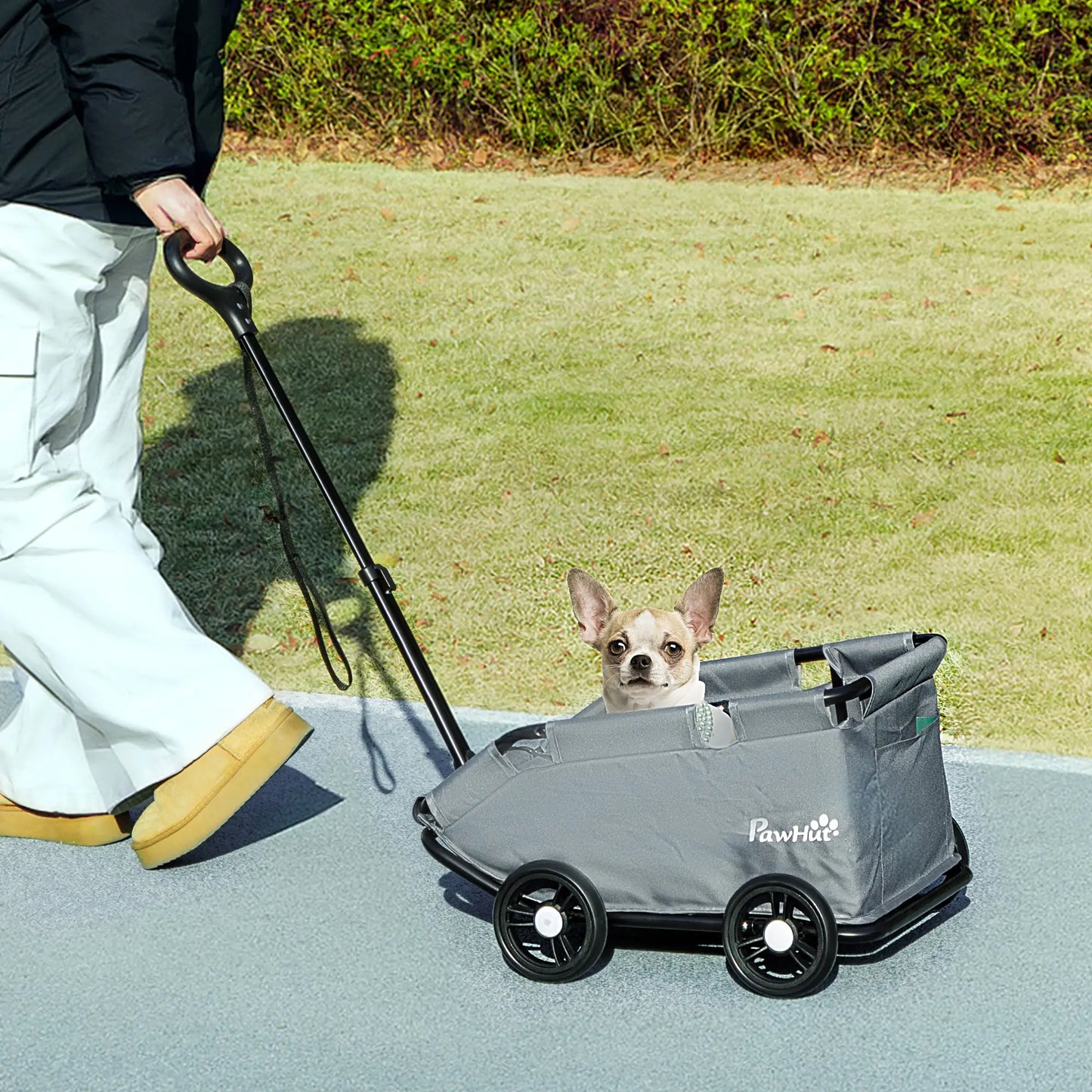 4 Wheels Folding Pet Stroller, Universal Handle, Storage Bag, Washable Cushion Dog Bike Trailers & Strollers at Gallery Canada