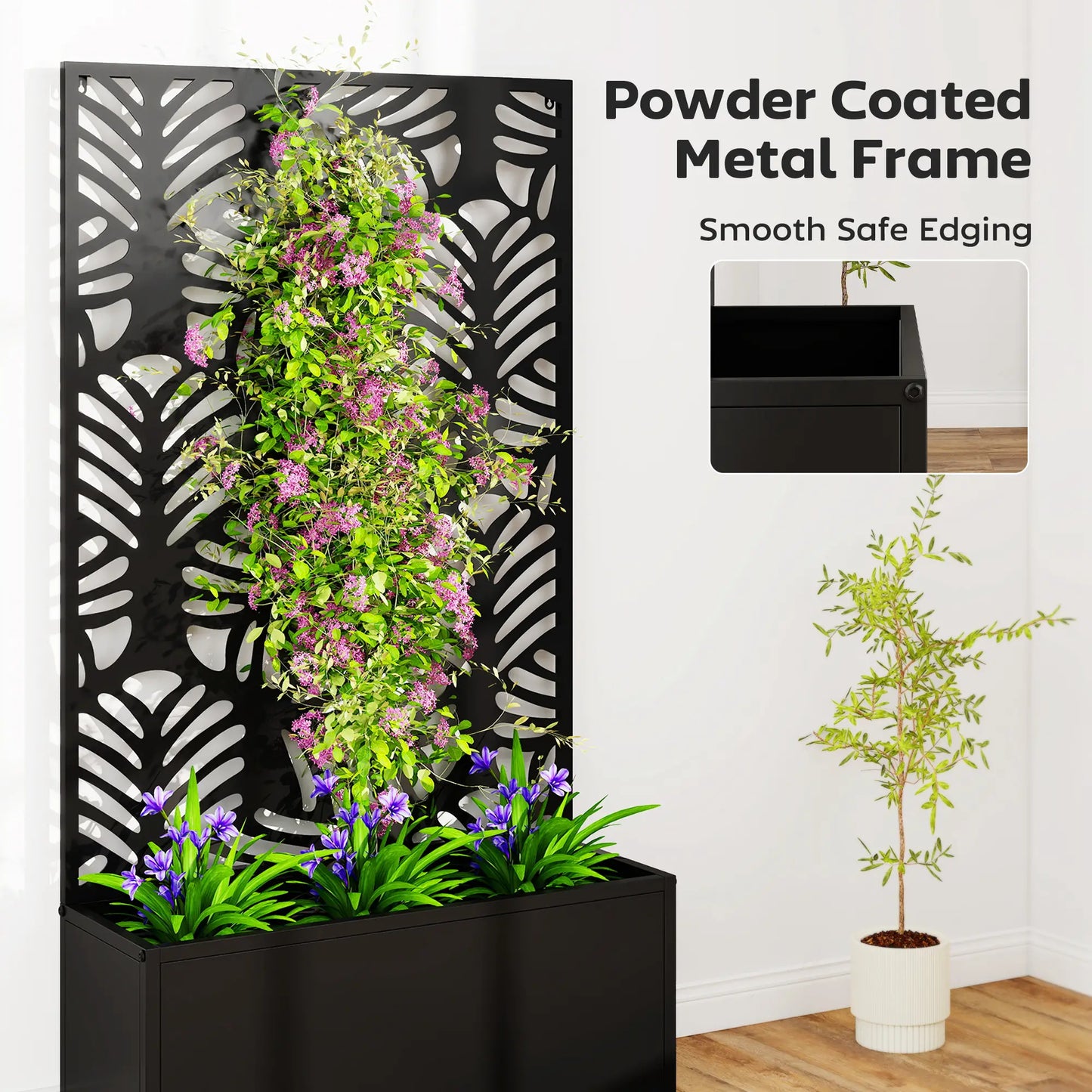 Metal Garden Bed With Trellis, Freestanding Or Wall Mounted Galvanized Planter Boxes at Gallery Canada