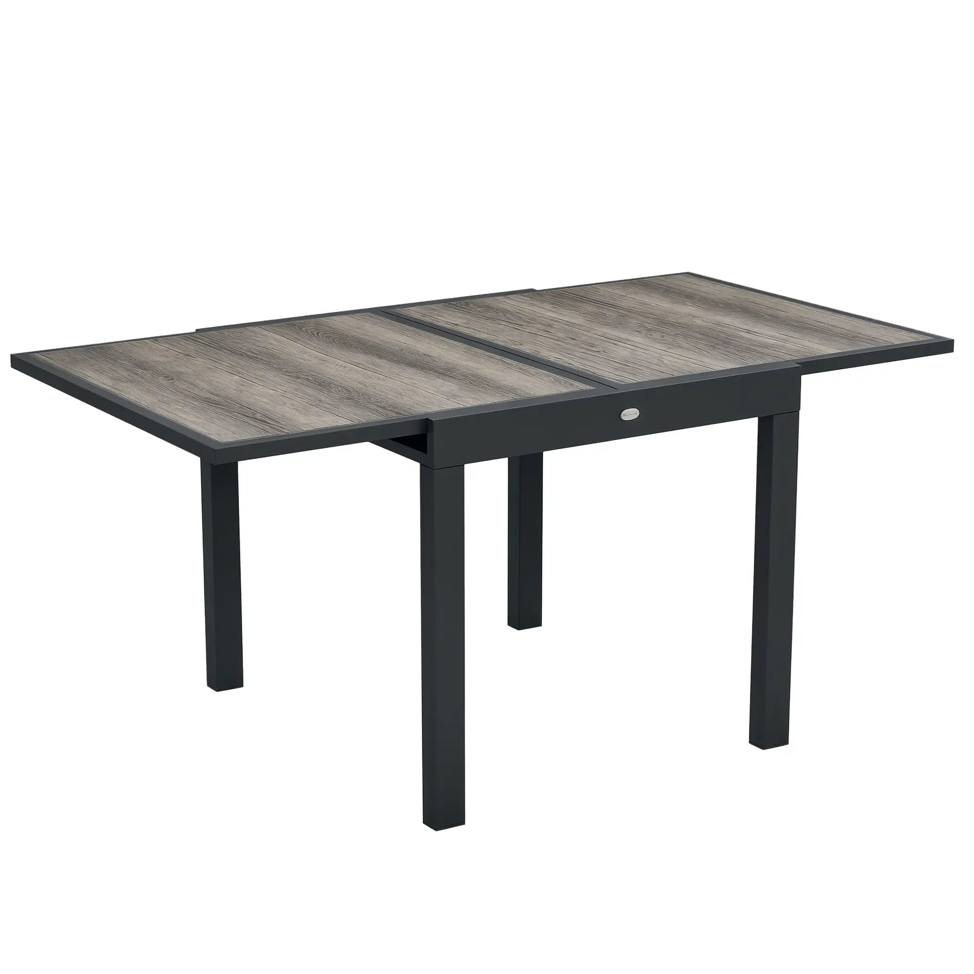 Extendable Dining Table, Rectangular Outdoor Table, Aluminum Frame, Plastic Top, Grey Patio Dinning Tables at Gallery Canada