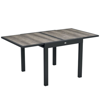 Extendable Dining Table, Rectangular Outdoor Table, Aluminum Frame, Plastic Top, Grey Patio Dinning Tables at Gallery Canada