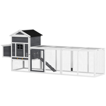 Extra Large Chicken Coop, 117", Asphalt Roof, Slide-out Tray, Nesting Box, Grey Chicken Coops at Gallery Canada