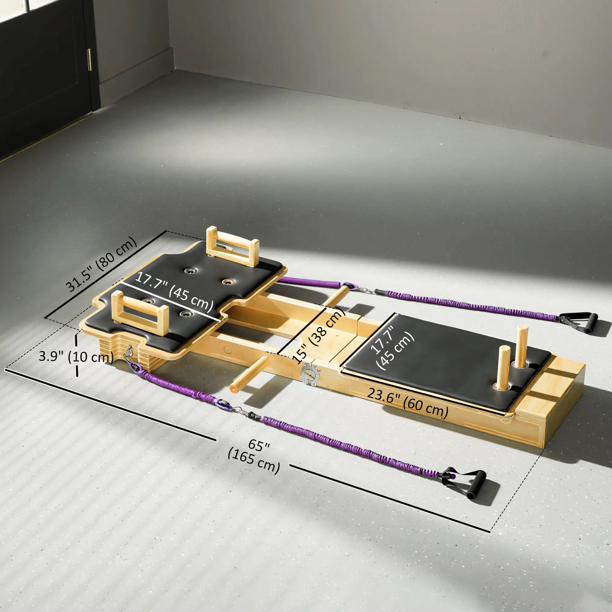 Portable Pilates Reformer Machine, Multifunctional Board With Resistance Bands Aerobic Equipment at Gallery Canada