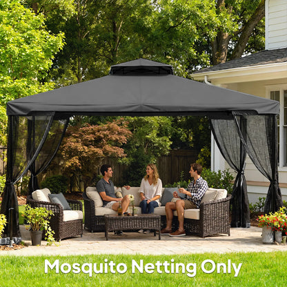 Gazebo Mosquito Netting, 12' x 12', Screen Walls With Zippers, Black Gazebo Sidewalls at Gallery Canada