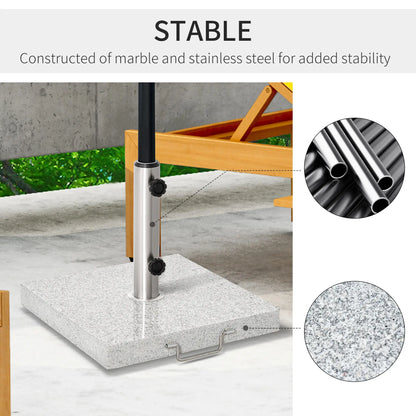 16.5" Marble Umbrella Stand, Heavy Holder Base With Wheels, Grey Umbrella Bases at Gallery Canada