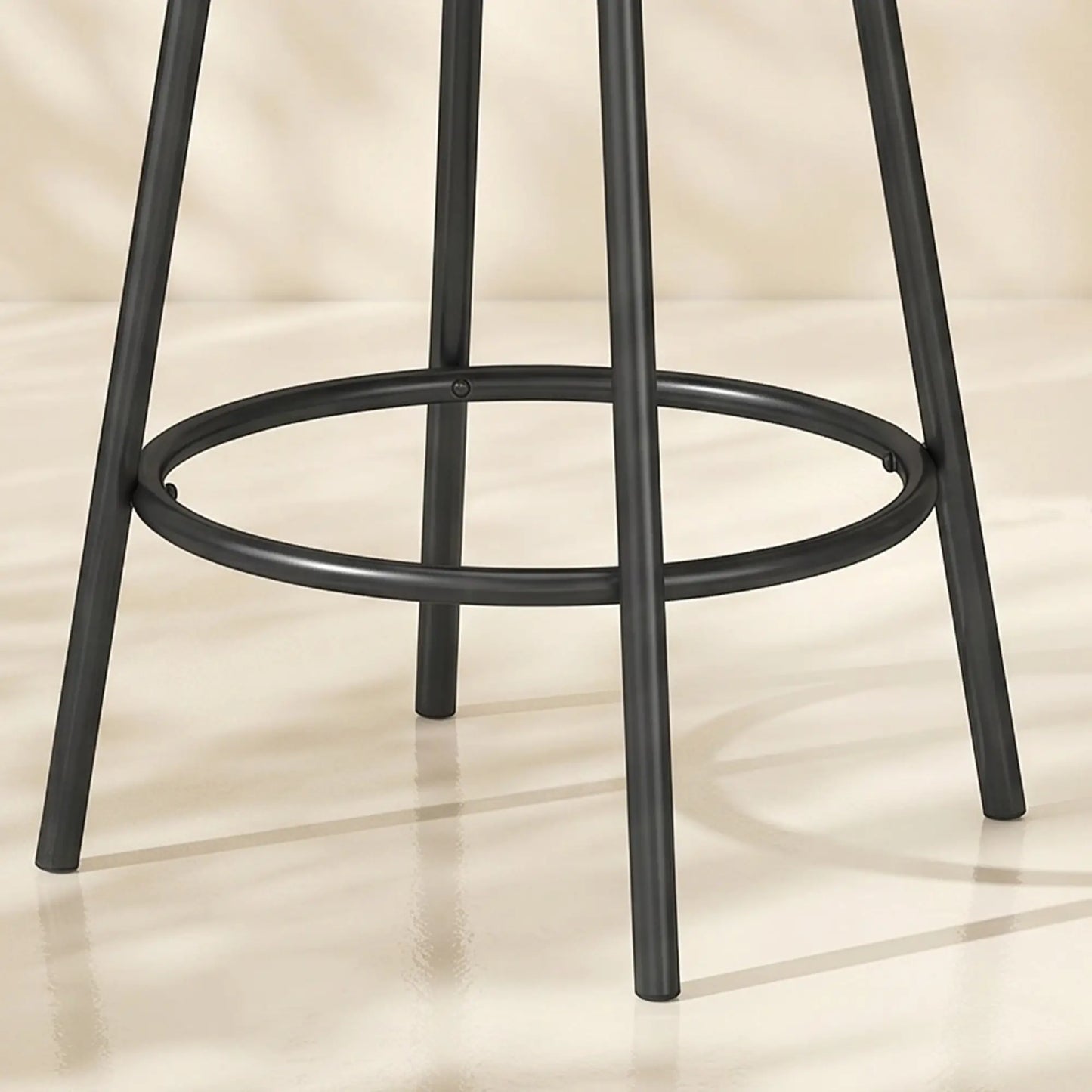 Bar Table Set, 4 PU Cushioned Barstools, Rustic Brown
