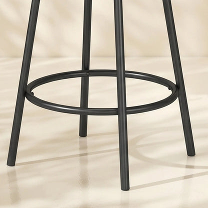 Bar Table Set, 4 PU Cushioned Barstools, Rustic Brown