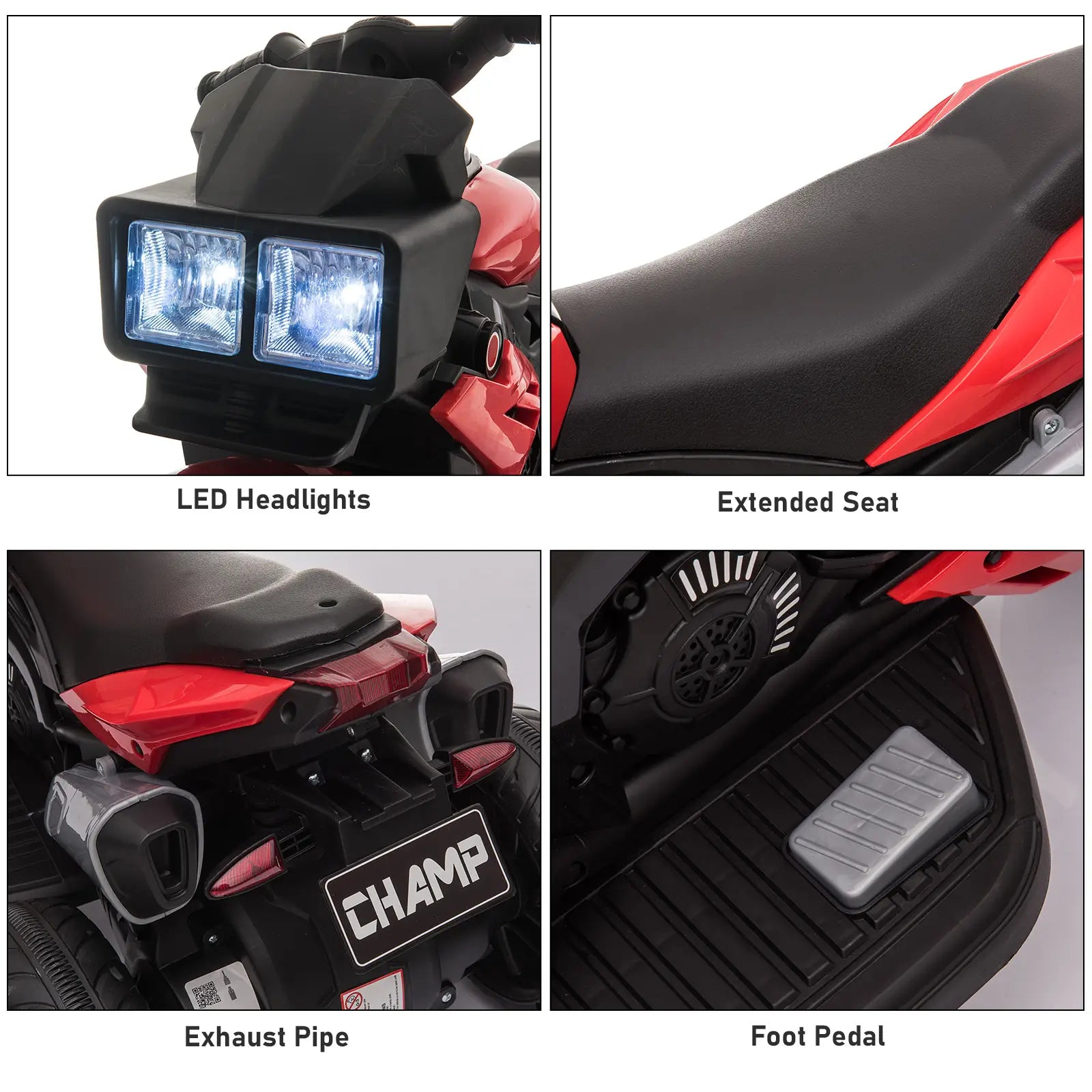 Kids Electric Motorcycle Ride-On Toy, 6V, Red Electric Motorcycles at Gallery Canada