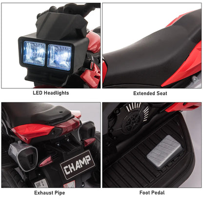 Kids Electric Motorcycle Ride-On Toy, 6V, Red Electric Motorcycles at Gallery Canada