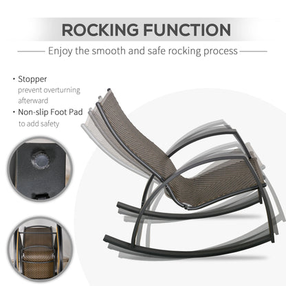 3 Pc Patio Wicker Rocking Chair Set, Outdoor PE Rattan, Brown Outdoor Rocking Chairs at Gallery Canada