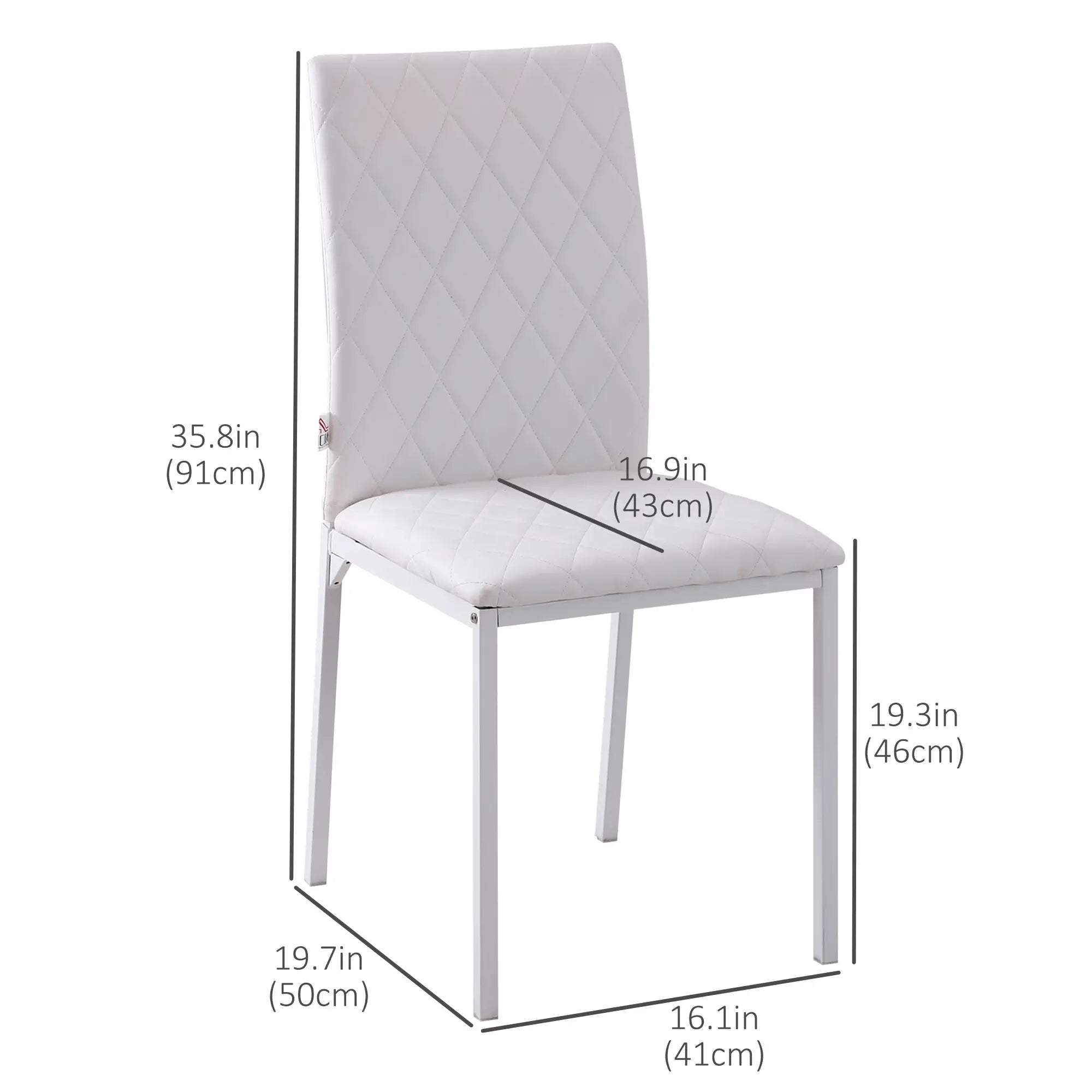 Modern Dining Chairs Set of 4, Upholstered Faux Leather, White Bar Stools at Gallery Canada