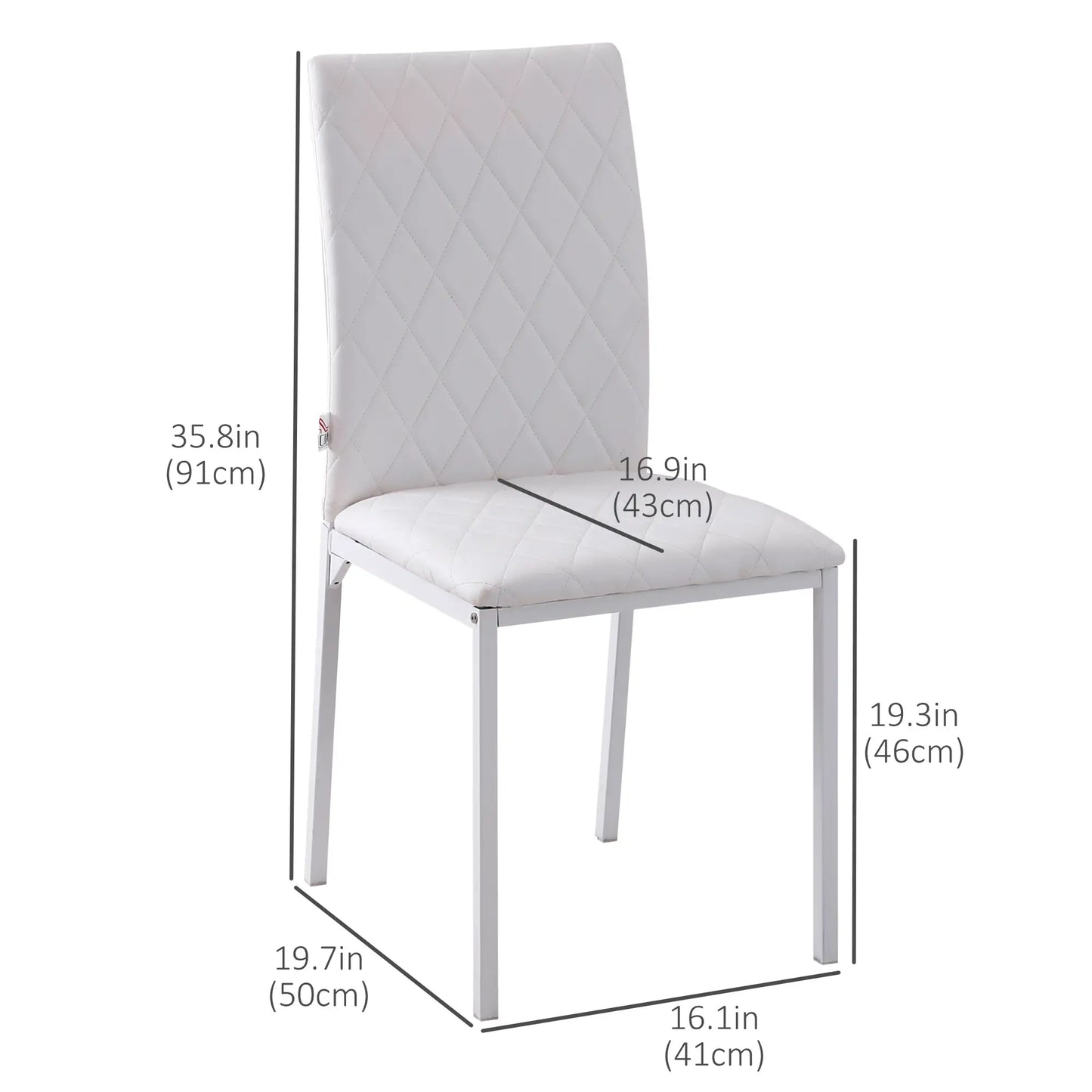 Modern Dining Chairs Set of 4, Upholstered Faux Leather, White Bar Stools at Gallery Canada