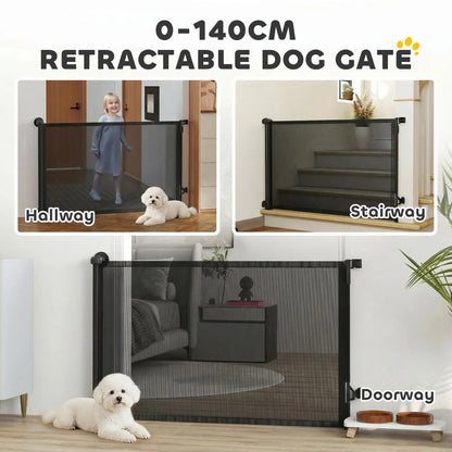 Retractable Dog Gate, 36.6" Tall, 55" Wide Mesh Pet Gate Pet Gates at Gallery Canada