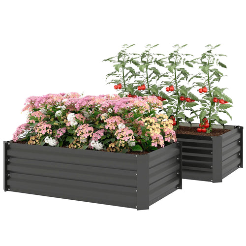 Galvanized Raised Garden Beds, Outdoor Planter Box, Black