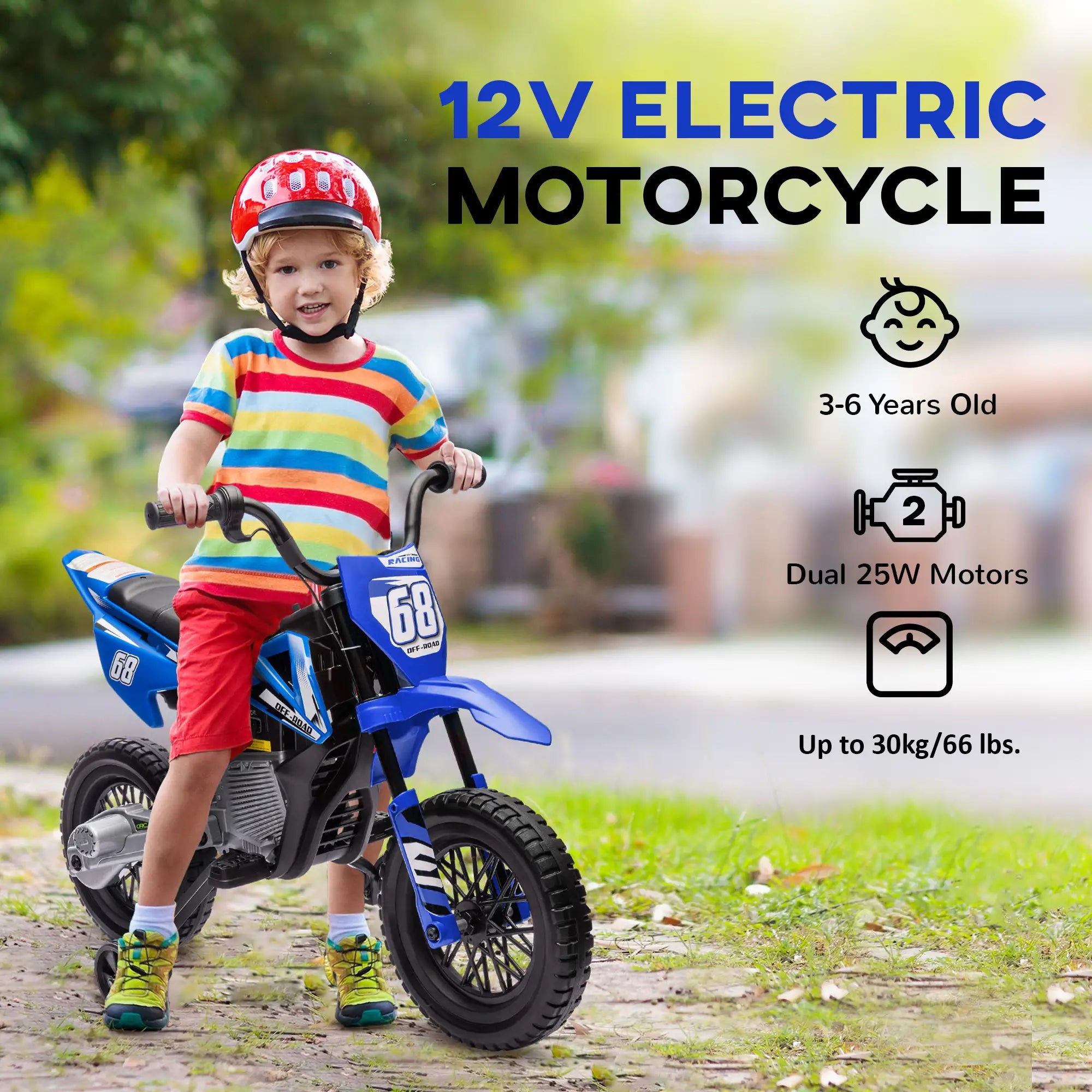 12V Kids Dirt Bike, Electric Motorcycle, Blue Electric Motorcycles at Gallery Canada