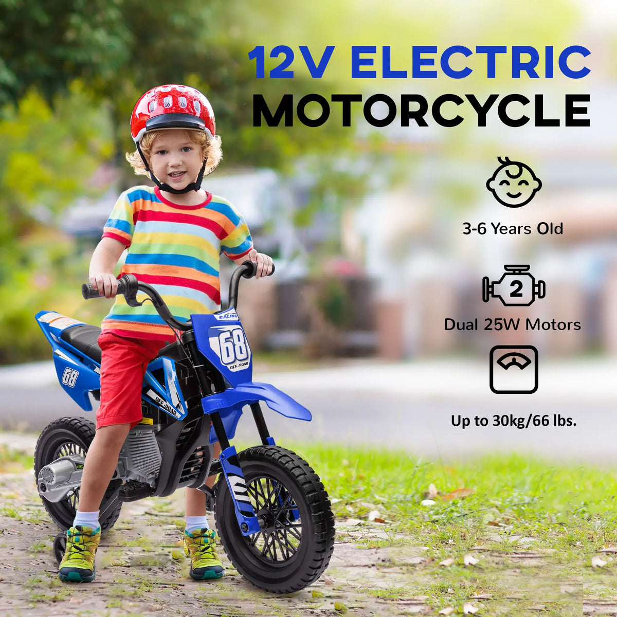 12V Kids Dirt Bike, Electric Motorcycle, Blue Electric Motorcycles at Gallery Canada