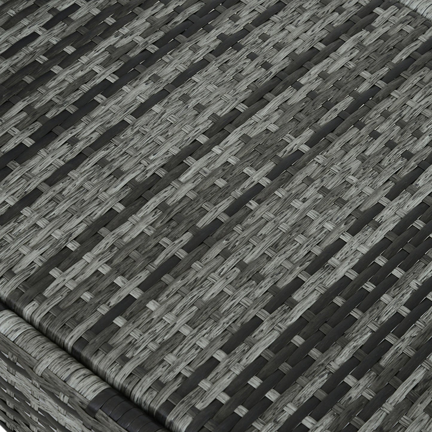 Wicker Chaise Lounge, Outdoor PE Rattan Sun Lounger, Adjustable Backrest, Cushion, Wheels, Mixed Grey, Grey Chaise Loungers at Gallery Canada