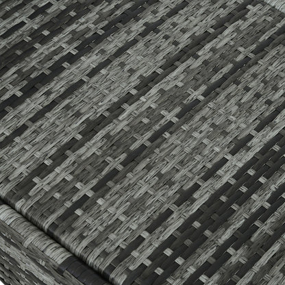 Wicker Chaise Lounge, Outdoor PE Rattan Sun Lounger, Adjustable Backrest, Cushion, Wheels, Mixed Grey, Grey Chaise Loungers at Gallery Canada