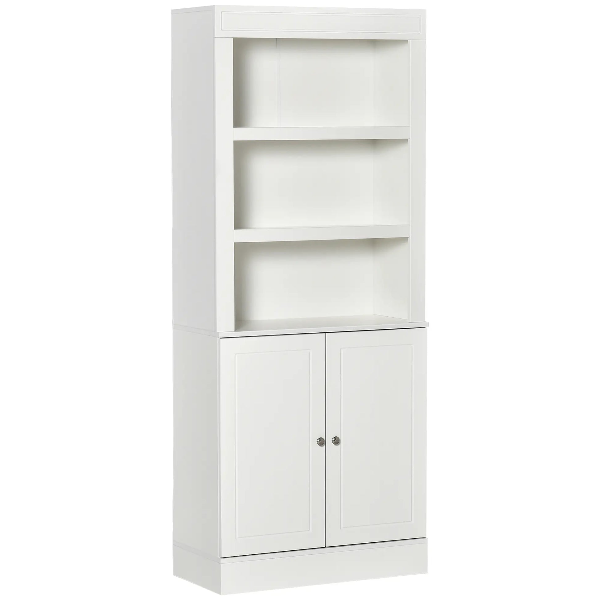 72" Kitchen Buffet, Hutch, Freestanding Cupboard, Wood Grain, White Kitchen Pantry Cabinets White, Wood Grain at Gallery Canada