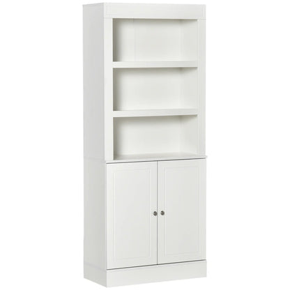 72" Kitchen Buffet, Hutch, Freestanding Cupboard, Wood Grain, White Kitchen Pantry Cabinets White, Wood Grain at Gallery Canada