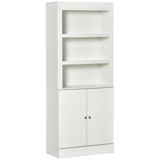 72" Kitchen Buffet, Hutch, Freestanding Cupboard, Wood Grain, White Kitchen Pantry Cabinets White, Wood Grain at Gallery Canada