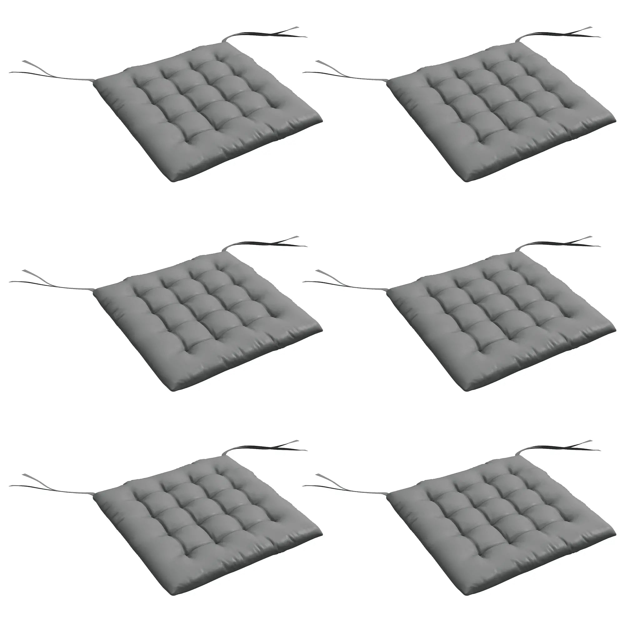 6-Piece Seat Cushion Pillows, Button Tufted Patio Chair Cushions, Charcoal Grey Patio Chair Cushions at Gallery Canada