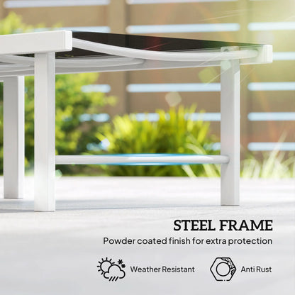 5-Position Reclining Outdoor Chaise Lounge, Mesh Seat, Black Lounger Chairs at Gallery Canada