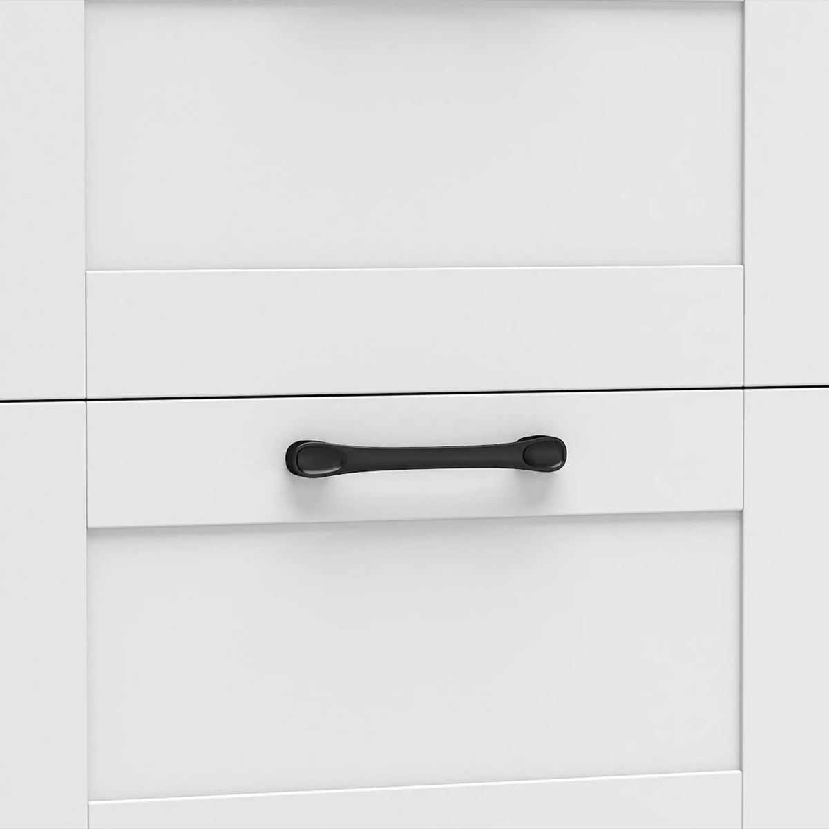 48" Farmhouse Sideboard Buffet Cabinet, 3 Drawers, Charging Station, White