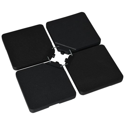 Set of 4 Parasol Base Stand Weights, Fills with Sand or Water, Black Umbrella Bases Black at Gallery Canada