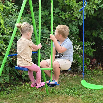 3 in 1 Metal Swing Set, Double Swings, Glider, Green Gym Sets & Swings at Gallery Canada