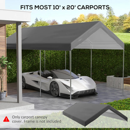 10 x 20ft Carport Canopy, UV Resistant, Dark Grey Gazebo Canopy Replacement at Gallery Canada