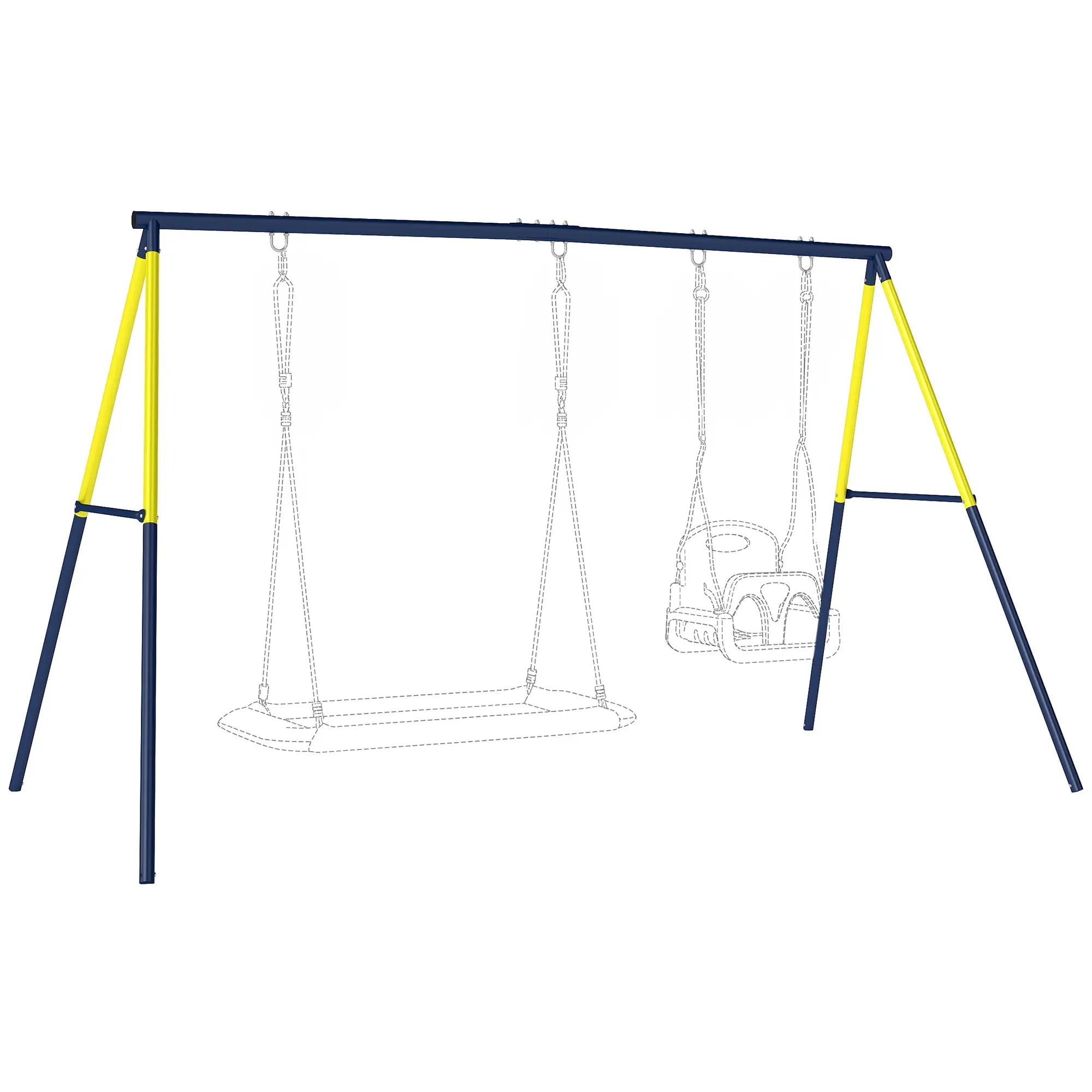 Kids Swing Set, Heavy Duty Metal, 2 Seat, Supports 150 kg, Indoor Outdoor, Blue Gym Sets & Swings at Gallery Canada