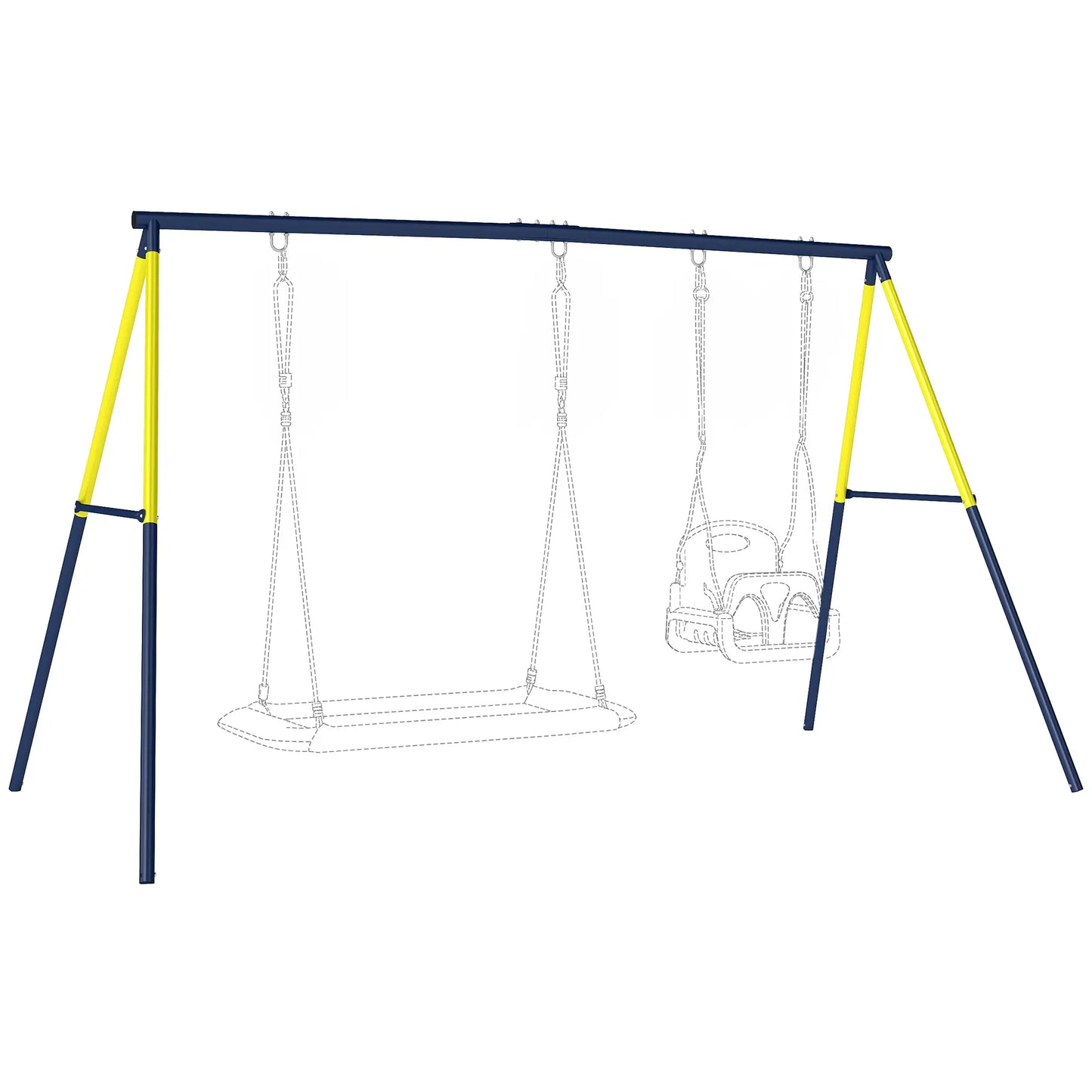 Kids Swing Set, Heavy Duty Metal, 2 Seat, Supports 150 kg, Indoor Outdoor, Blue Gym Sets & Swings at Gallery Canada