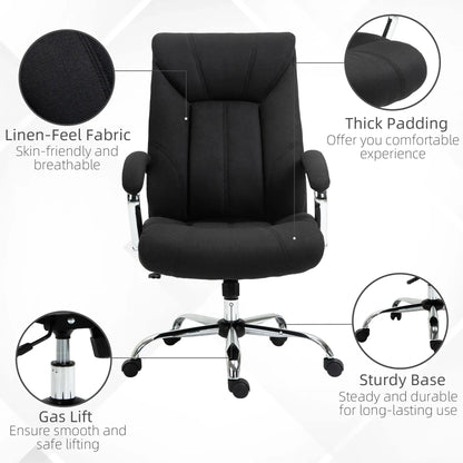 Ergonomic High Back Swivel Office Chair, Adjustable Height, Black Executive & Manager Chairs at Gallery Canada