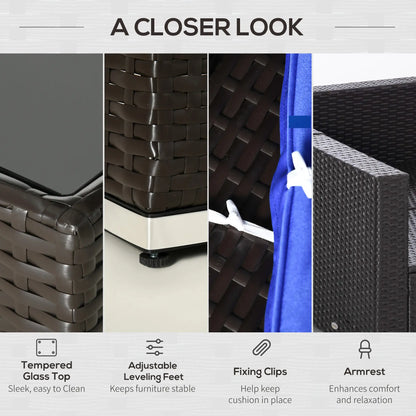 7-Piece Outdoor Rattan Furniture Set, Patio Wicker Sectional Sofa, Blue Patio Furniture Sets at Gallery Canada