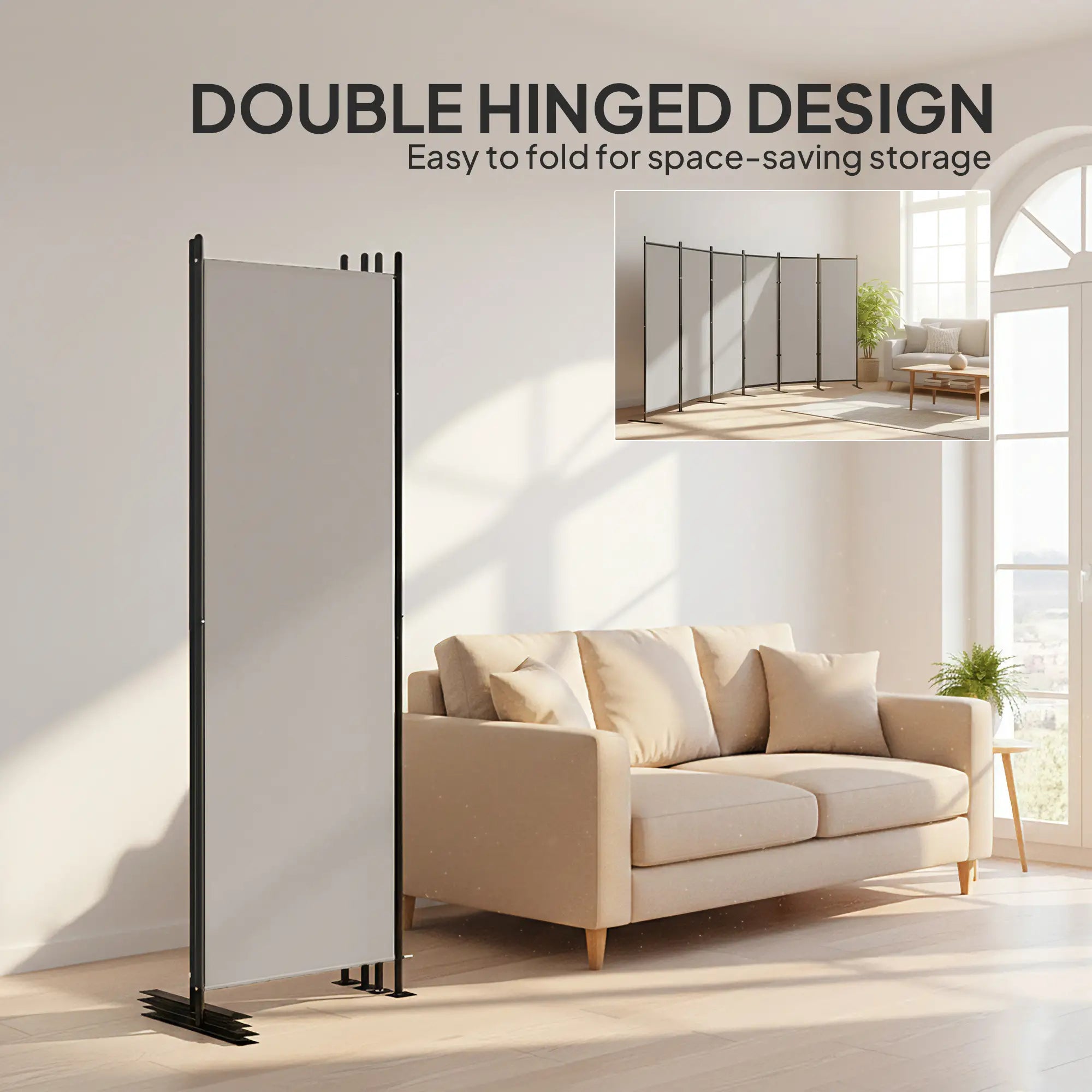 6 Ft Folding Room Divider, Portable Privacy Screen, Beige Room Dividers at Gallery Canada
