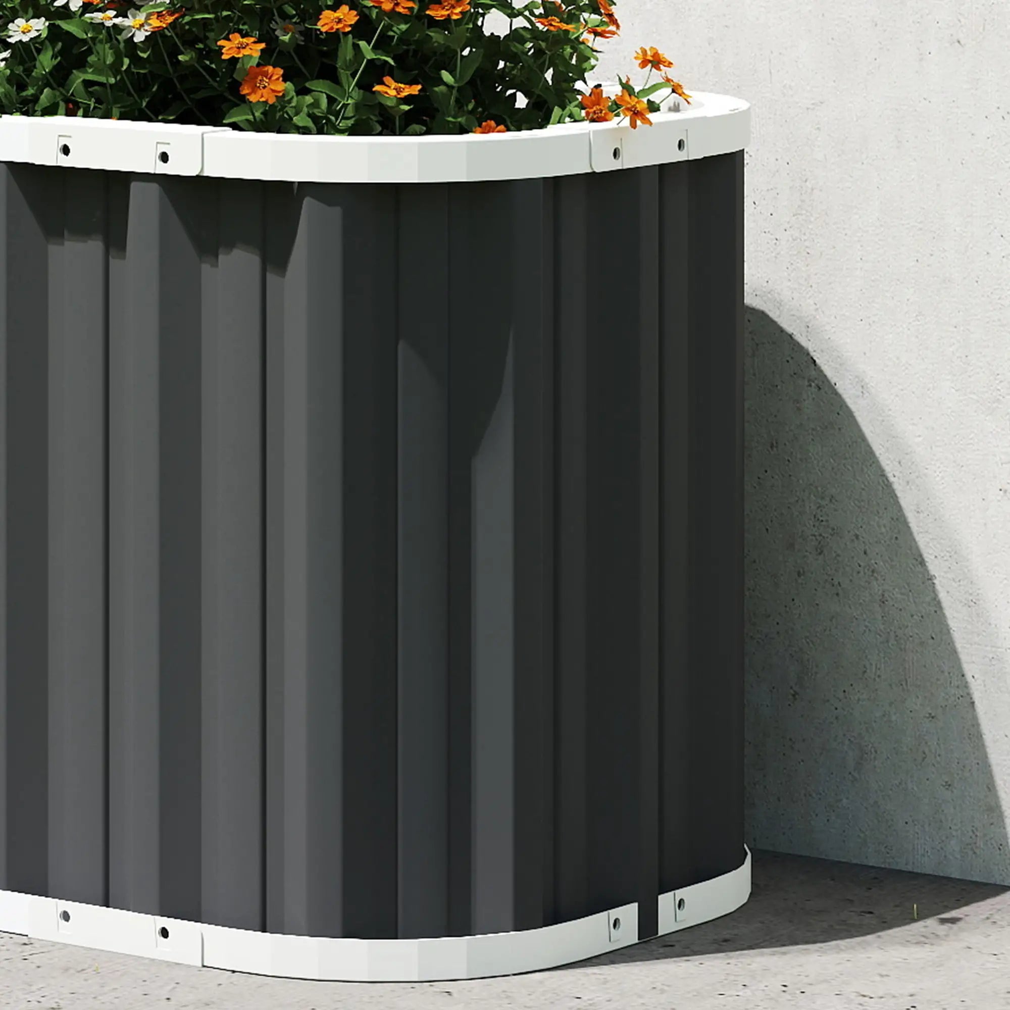 Galvanized Raised Garden Bed, Deep Rot Planter Box, 5' x 2' x 2', Dark Grey Galvanized Planter Boxes at Gallery Canada