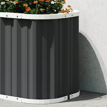 Galvanized Raised Garden Bed, Deep Rot Planter Box, 5' x 2' x 2', Dark Grey Galvanized Planter Boxes at Gallery Canada