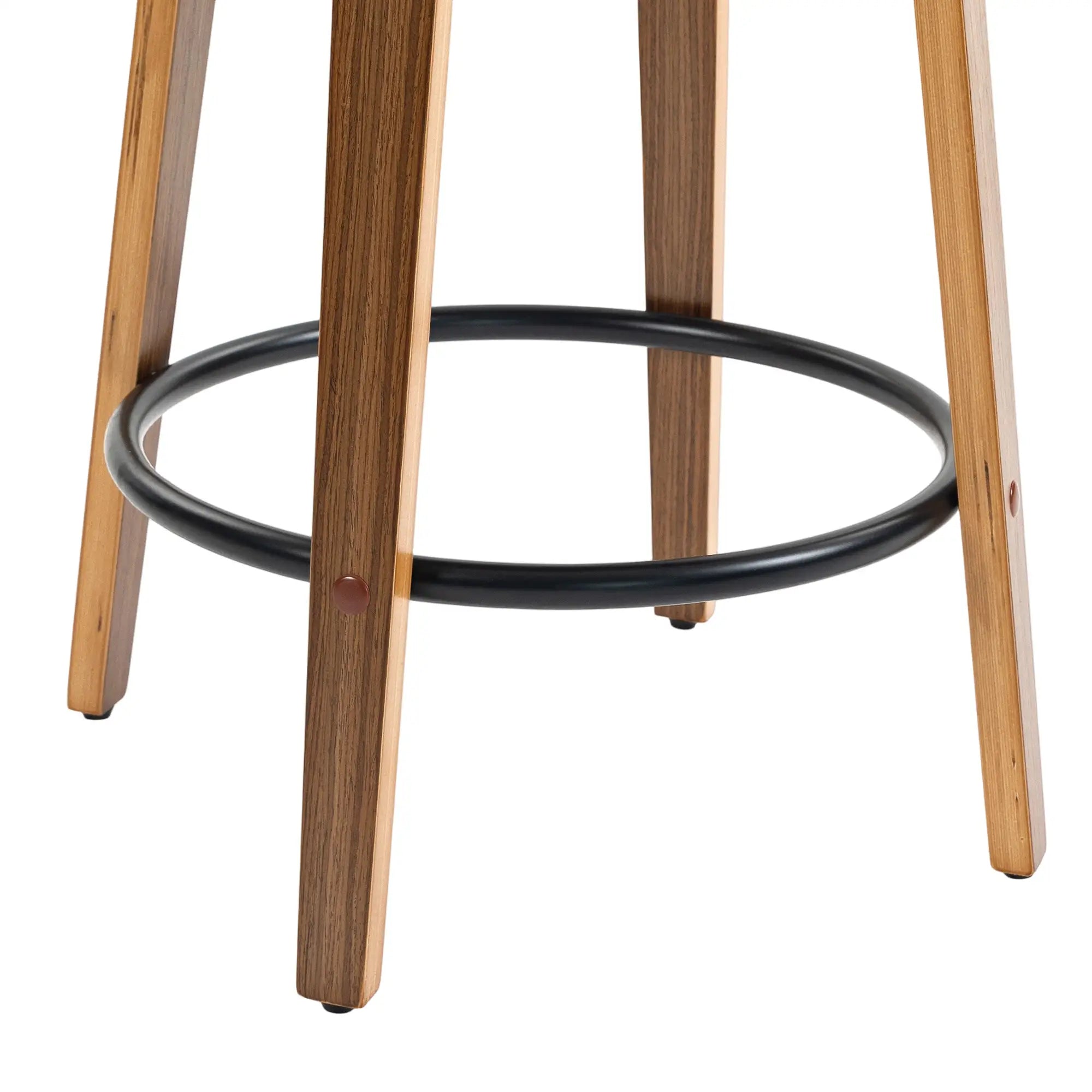 Swivel Bar Stools Set of 2, PU Leather, Black Bar Stools at Gallery Canada