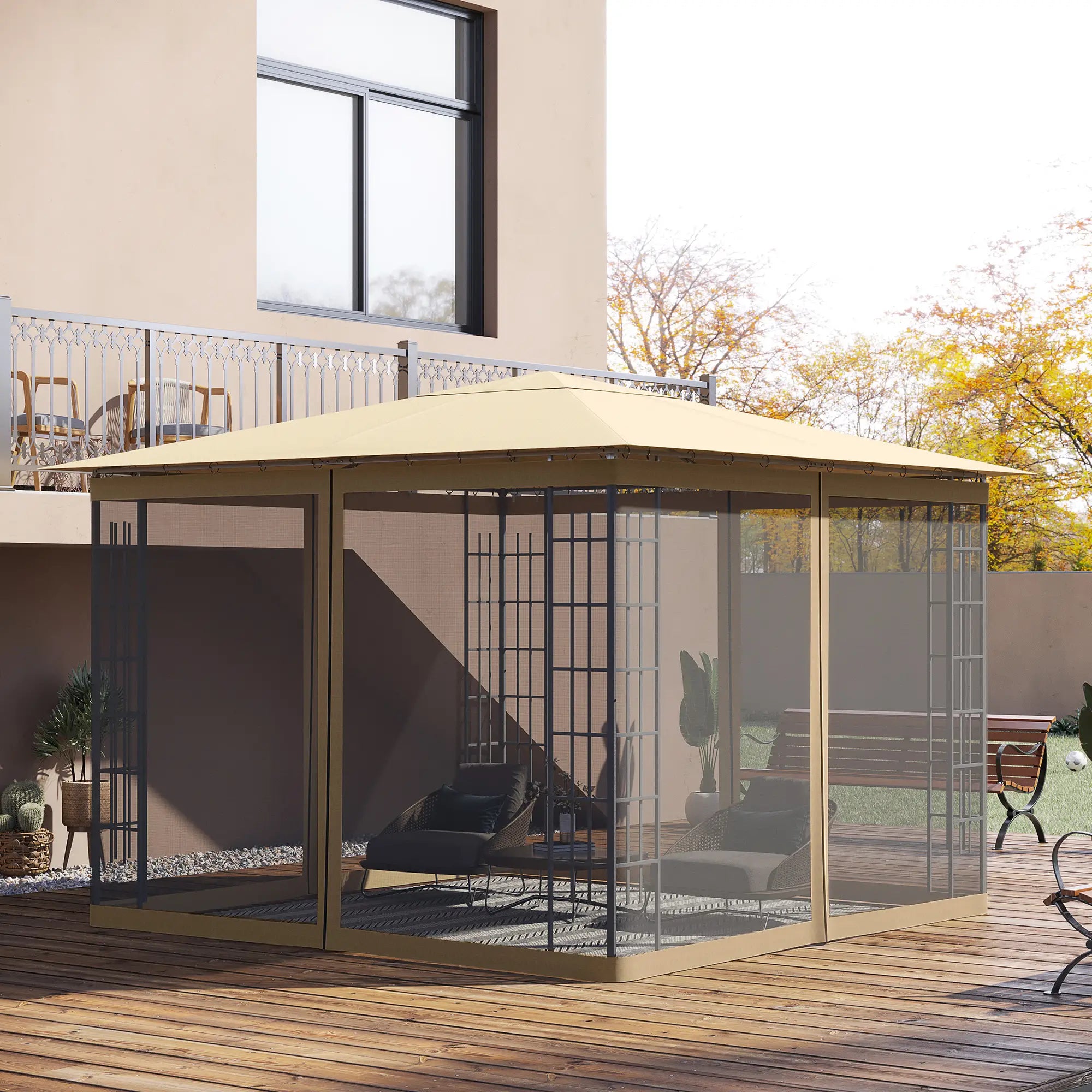 Gazebo Replacement Mosquito Netting, 10' x 10', Black Gazebo Sidewalls at Gallery Canada