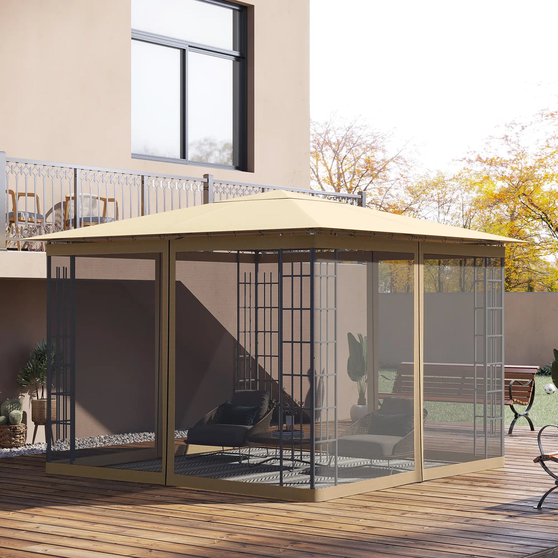 Gazebo Replacement Mosquito Netting, 10' x 10', Black Gazebo Sidewalls at Gallery Canada