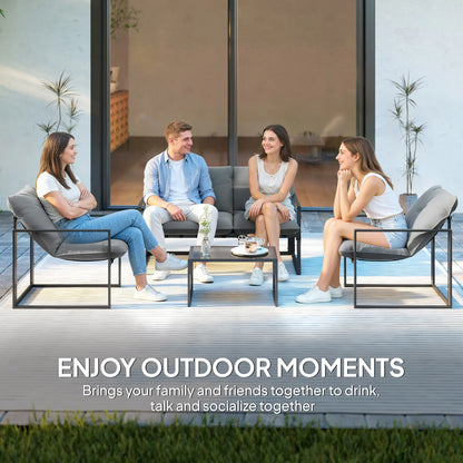 4 Piece Outdoor Furniture Set, Patio Conversation Set, Light Grey Patio Furniture Sets at Gallery Canada