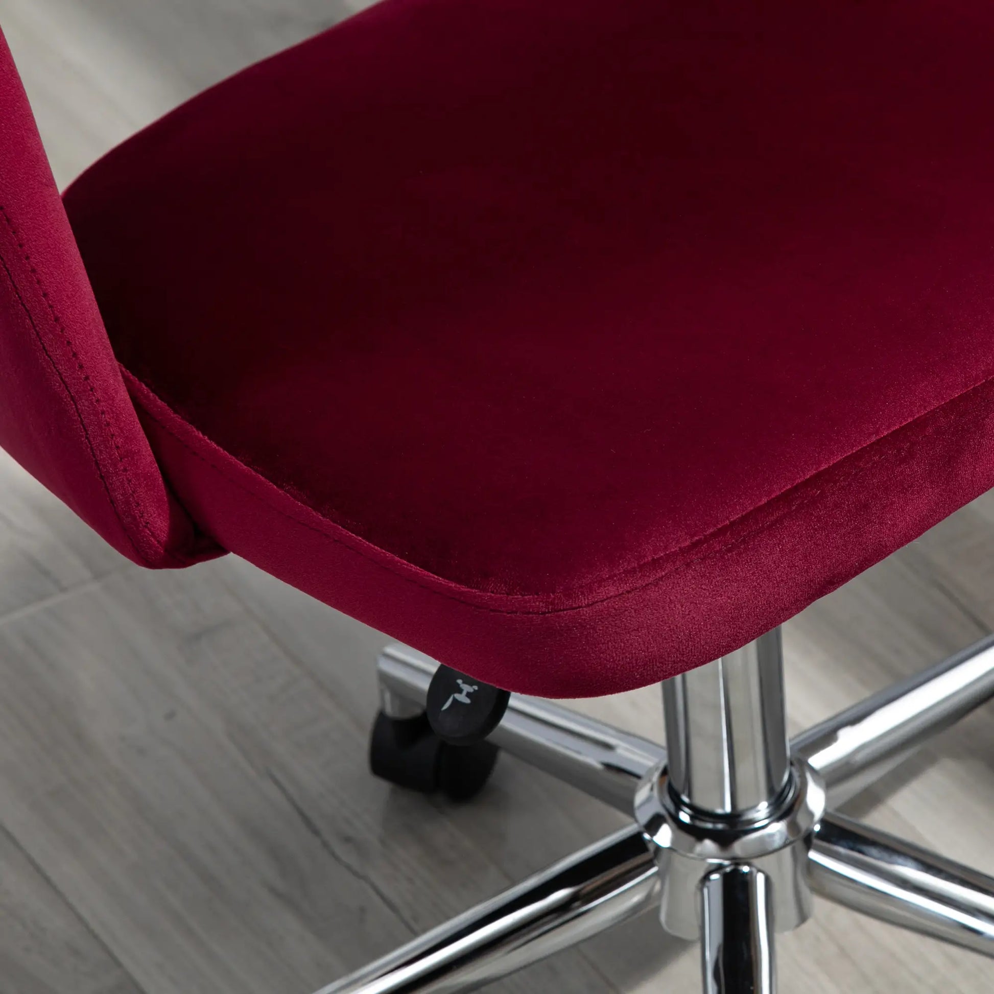 Mid Back Office Chair, Velvet Fabric, Swivel, Scallop Shape, Red Task Chairs at Gallery Canada