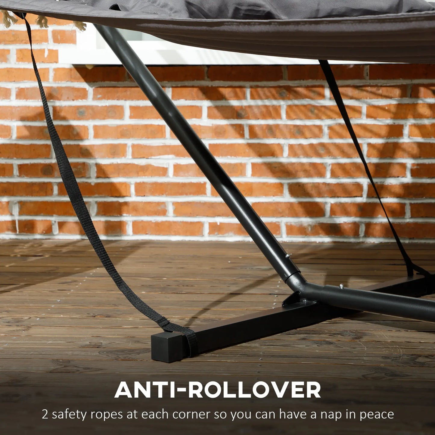 2 Person Quilted Hammock with Stand, Pillow, Spreader Bars, Dark Grey Camping Hammocks at Gallery Canada