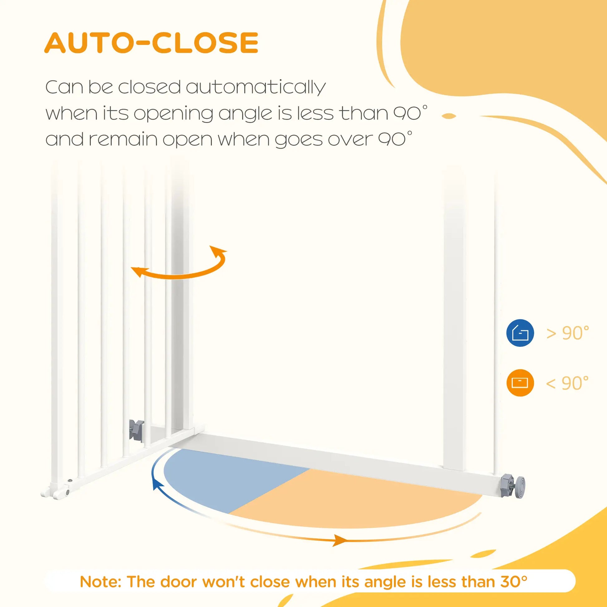 30 Inch Tall Pet Gate with Door, Indoor for Stairs, Pressure Mounted, White Houses, Kennels & Pens at Gallery Canada