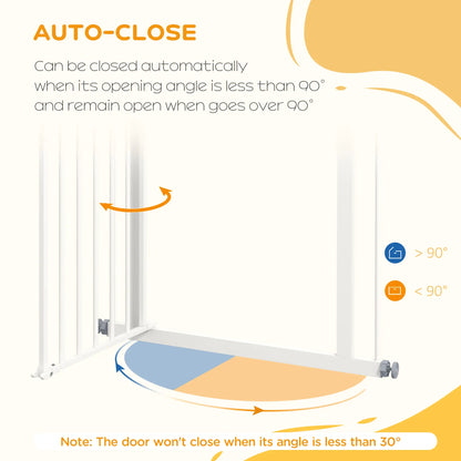 30 Inch Tall Pet Gate with Door, Indoor for Stairs, Pressure Mounted, White Houses, Kennels & Pens at Gallery Canada